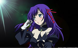 purple hair girl anime character