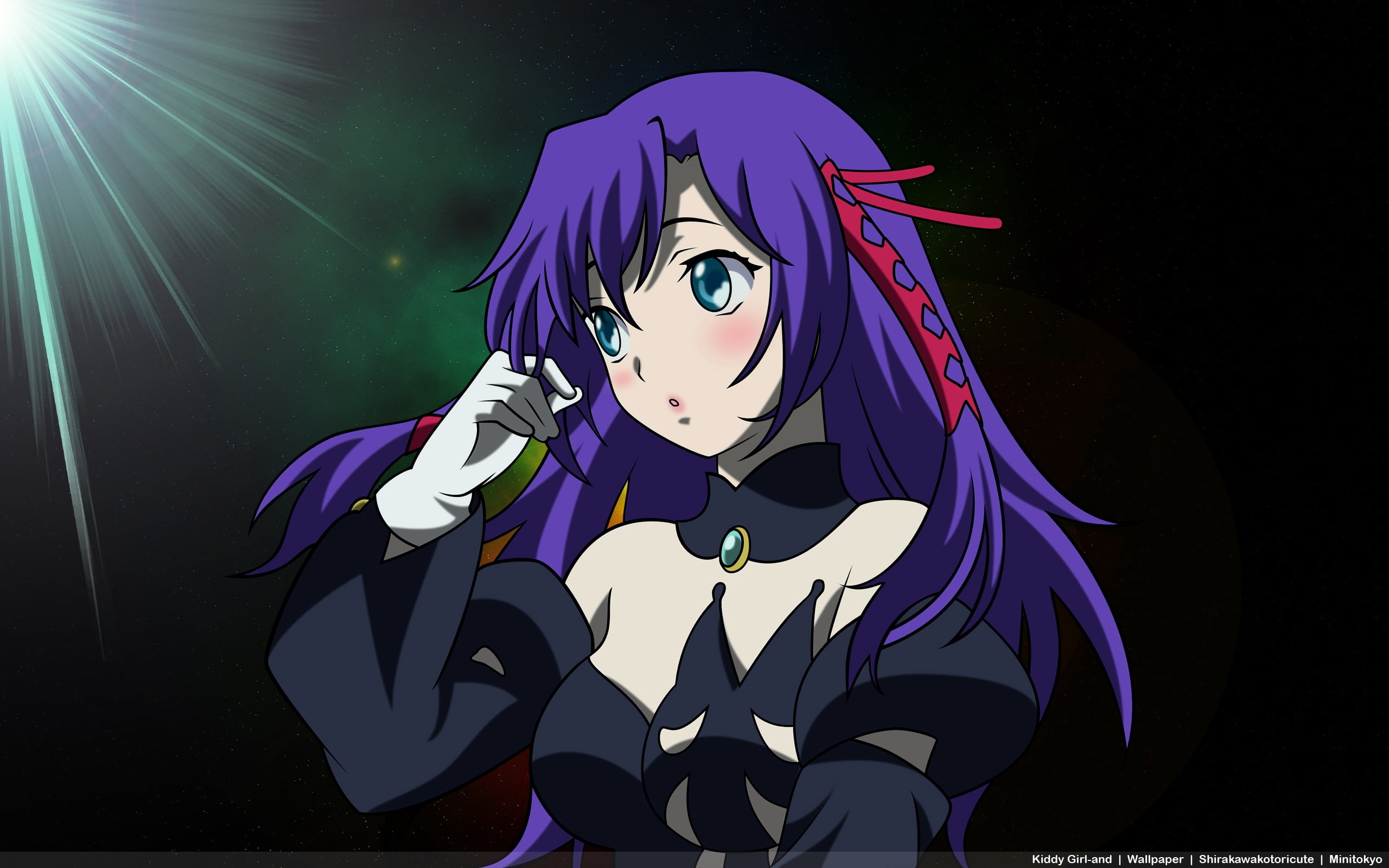 HD wallpaper female anime character with purple hair and witchs hat  cartoon  Wallpaper Flare