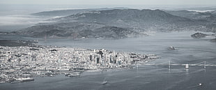 grayscale photo of city buildings, San Francisco, monochrome, cityscape, landscape HD wallpaper