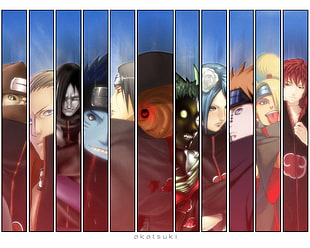Naruto Shipudden Akatsuki digital wallpaper, Naruto Shippuuden, panels, Kakuzu, Hidan