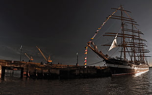 brown and white wooden galleon ship, sailing ship, ship, vehicle HD wallpaper