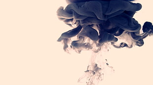 black smoke, abstract, Alberto Seveso, paint in water