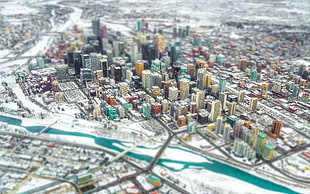 city, cityscape, snow, winter