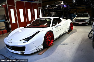 white coupe, LB Performance, 458 italia, Ferrari, Ferrari 458 Italia HD wallpaper