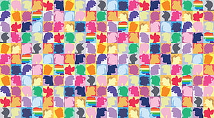 illustration of multicolored collage artwork HD wallpaper