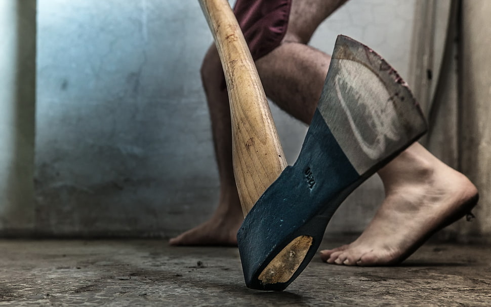 black and brown ax, Axe, HDR HD wallpaper