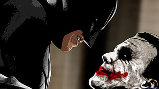 Batman and Joker animated illustration, movies, Batman, The Dark Knight, Joker