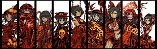 demon anime illustration, Touhou, red, multiple display, Hijiri Byakuren HD wallpaper