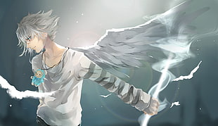 Anime,  Boy,  Wings,  Art HD wallpaper