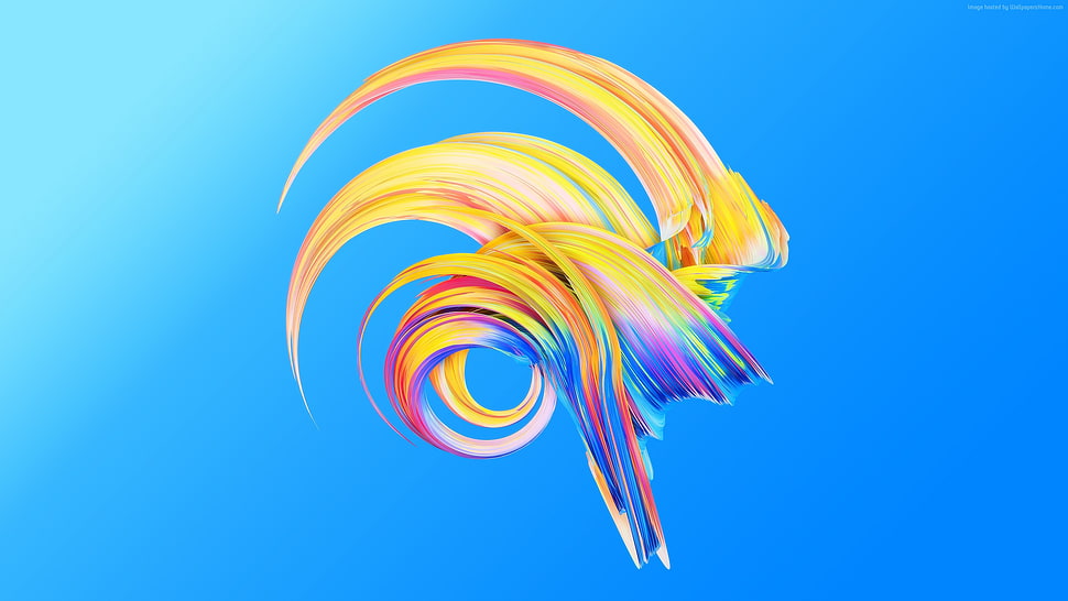 yellow, purple, and blue art HD wallpaper