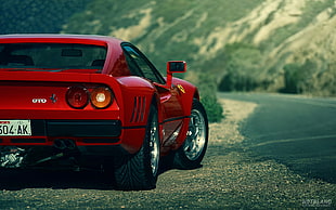 red coupe, Ferrari, ferrari 288 gto, red, car