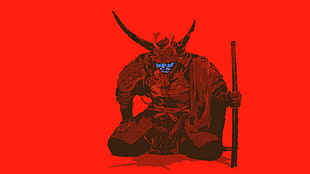 samurai digital wallpaper