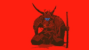 samurai digital wallpaper