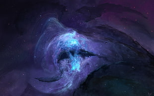 purple and blue cosmic background HD wallpaper
