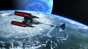 red and gray spacecraft, Avatar HD wallpaper