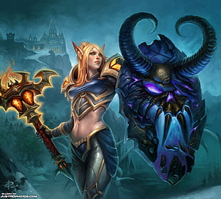 Mobile Legend character digital wallpaper, elves, World of Warcraft, blood elves