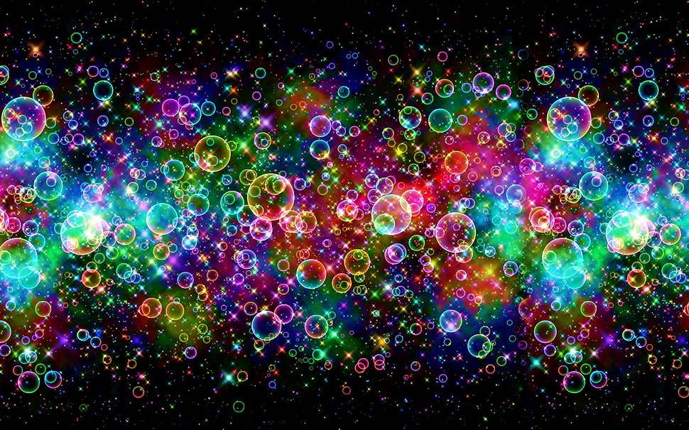 multi-colored bubbles painting HD wallpaper