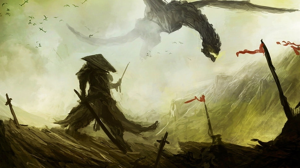 dragon painting HD wallpaper