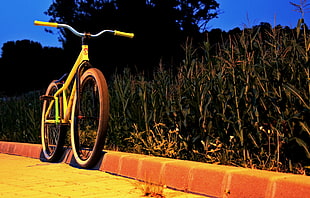 yellow hardtail bicycle, mountain bikes, Dartmoor Bikes, bicycle, corn