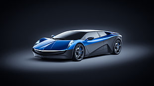 blue Laborghini coupe concept