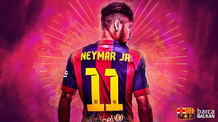red and blue Neymar Jr 11 soccer jersey, Neymar, Neymar JR., Barcelona, FC Barcelona