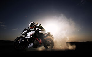 white and black Duke naked motorcycle, motorcycle, KTM