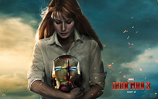 Iron Man 2 digital wallpaper, Iron Man, Iron Man 3, Pepper Potts, helmet