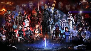 assorted-character digital wallpaper, Mass Effect 3, video games, Mass Effect