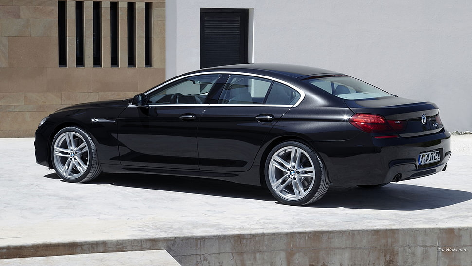 black BMW sedan, BMW 6, BMW, car, vehicle HD wallpaper