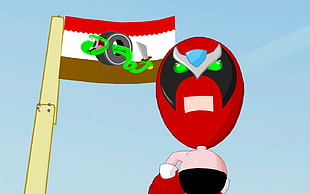 red and black cartoon character illustration, cartoon