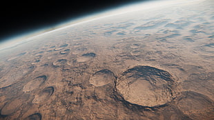 planet with craters, Star Citizen, video games, space HD wallpaper