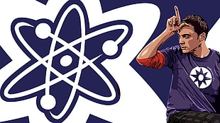 men's purple crew-neck T-shirt collage, Sheldon Cooper, The Big Bang Theory, TV