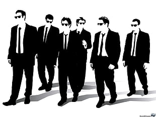 men's black formal suit, suits, sunglasses, Reservoir Dogs, silhouette