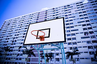 white and black basketball hoop HD wallpaper
