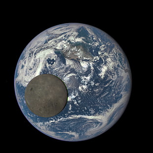 earth and moon illustration, Earth, Moon, space, NASA