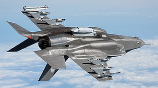 gray fighter jet, warplanes, Lockheed Martin F-35 Lightning II HD wallpaper