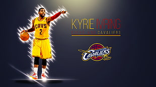Kyrie Irving with text overlay, NBA, Cleveland Cavaliers, basketball