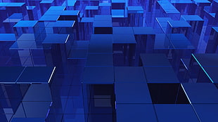 blue cube wallpaper