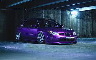 purple sedan, Stance, Subaru Impreza , car