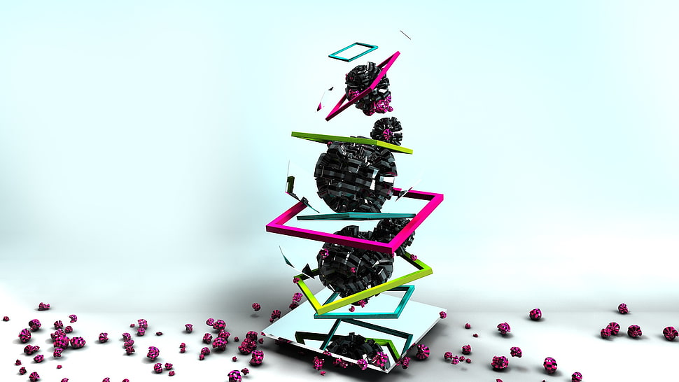 black and pink decor HD wallpaper
