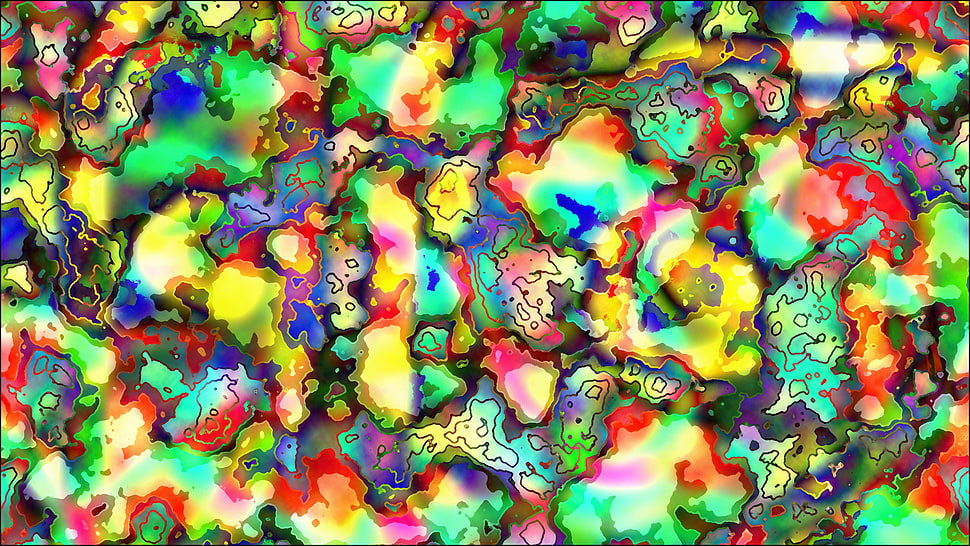 multicolored abstract illustration, abstract, trippy, bright, LSD HD wallpaper