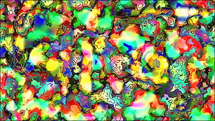 multicolored abstract illustration, abstract, trippy, bright, LSD HD wallpaper
