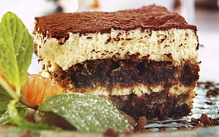 chocolate cake and vegetable