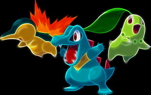three variety Pokemon character illustration, Pokémon, Fractalius