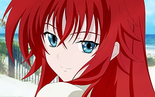 red haired female Manga character HD wallpaper