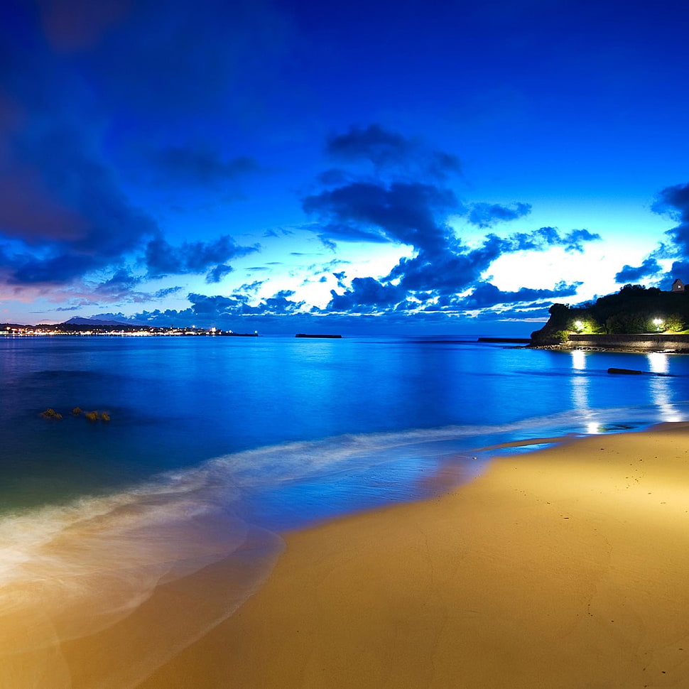 blue seashore, sky HD wallpaper