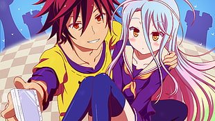 male and female anime character digital wallpaper