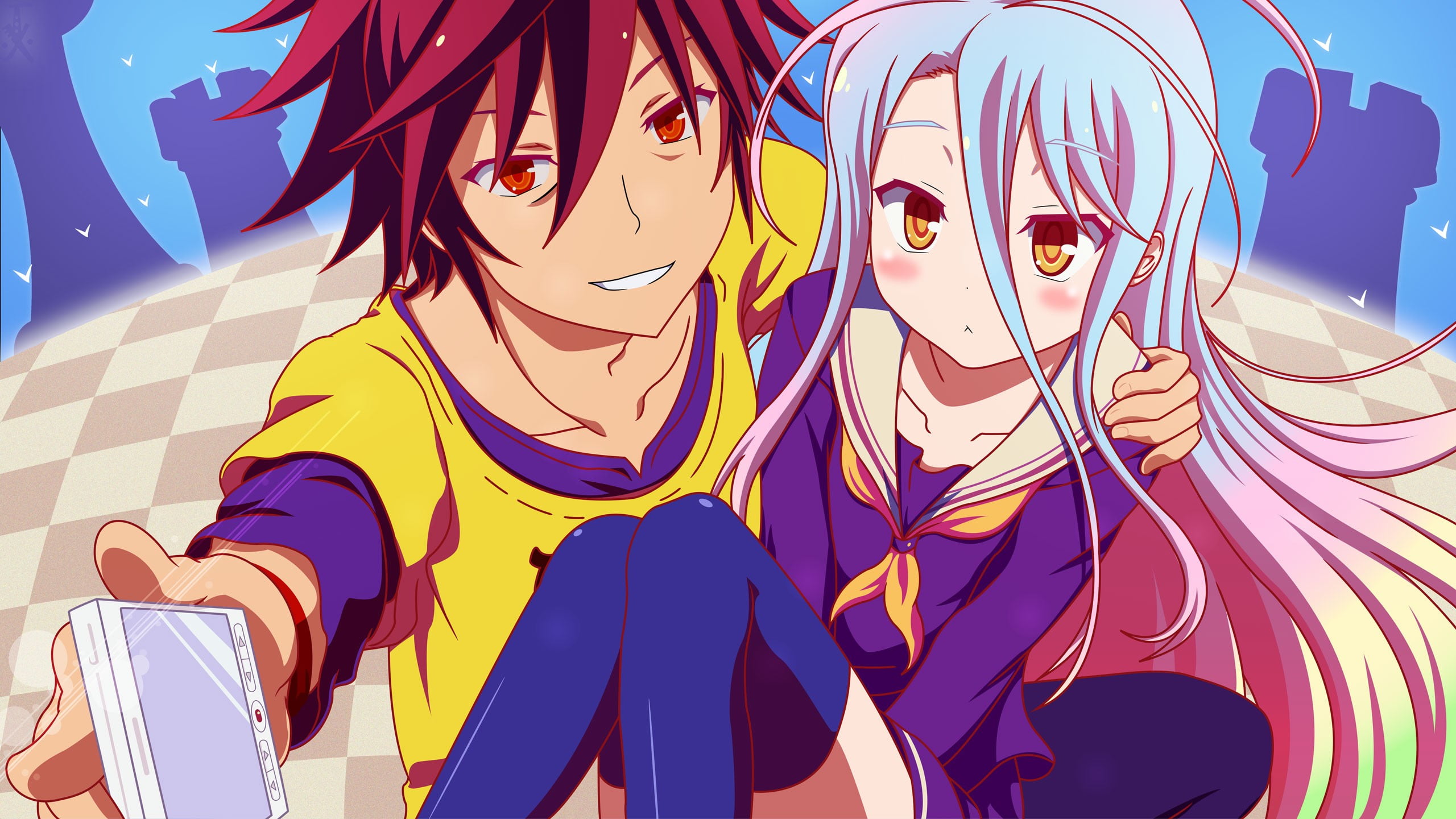 male and female anime character digital wallpaper