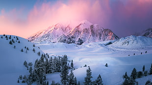 snow mountain, snow, mountains, landscape HD wallpaper