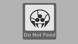 white and gray Do Not Feed logo, minimalism, Metroid